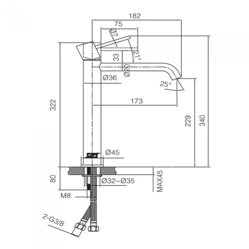 IMEX MONZA ΨΗΛΗ ΜΠΑΤΑΡΙΑ ΝΙΠΤΗΡΑ ΜΠΑΝΙΟΥ, NICKEL MAT, BDM039-3NQ