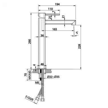 IMEX TOSCANA, ΜΠΑΤΑΡΙΑ ΠΑΓΚΟΥ, BLACK MATT, BDT064-3NG