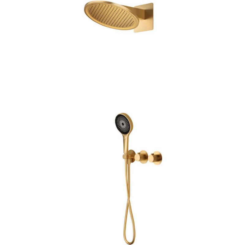 Imex Bolonia, Θερμοστατικό Σετ Εντοιχισμού Λουτρού, Gold Mat, GTB066/OC
