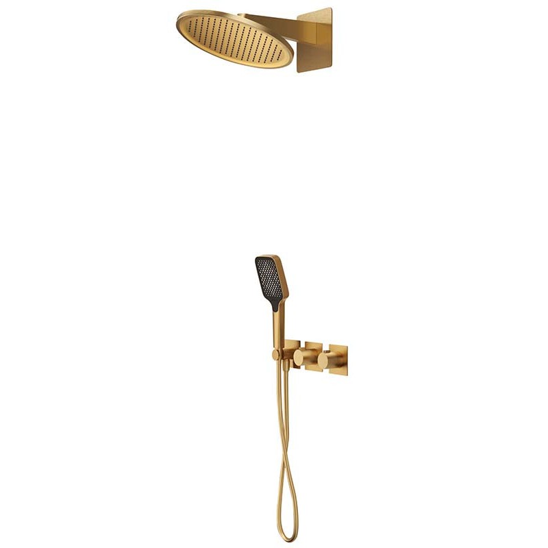 Imex Inari, Θερμοστατικό Σετ Εντοιχισμού Λουτρού, Gold Matt, GTI067/OC