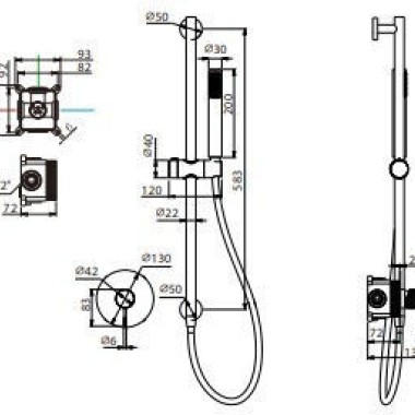 Imex Bless, Σετ Εντοιχισμού 1 Εξόδου, Black Gun Metal, SMB063/BGM