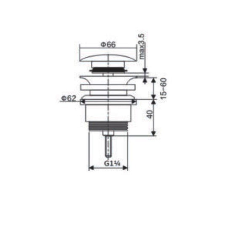 ΙΜEX DELOS ΒΑΛΒΙΔΑ POP-UP, INOX, VCC012 ΝΙΚΕΛ ΜΑΤ