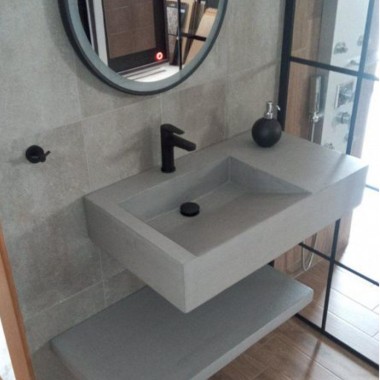 Forged cement washbasin 009 with bench