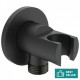 Ideal Standard, Στρογγυλή Παροχή με Στήριγμα Τηλεφώνου, Black, BC807XG