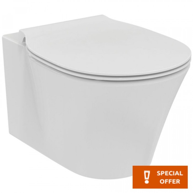 Ideal Standard Amazi II, Λεκάνη Κρεμαστή Rimless (Κομπλέ), White, 54x36 cm, R051401