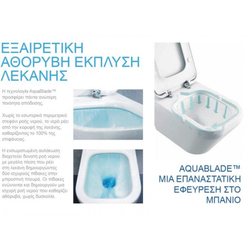 Ideal Standard Tessi II, Επίτοιχη Κρεμαστή Λεκάνη + Κάλυμμα Soft Close, White Matt, Τ007901