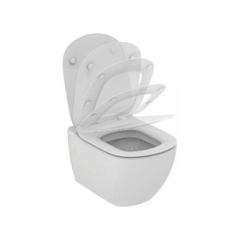 Ideal Standard Tessi II, Επίτοιχη Κρεμαστή Λεκάνη + Κάλυμμα Soft Close, White Matt, Τ007901