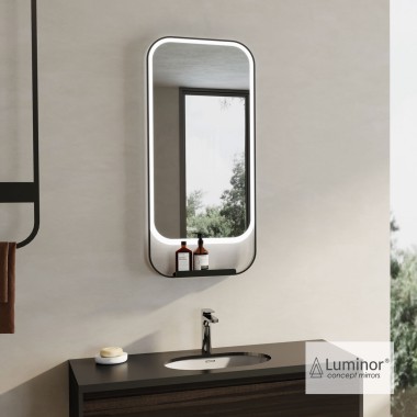 LUMINOR LOFT ΦΩΤΙZΟΜΕΝΟΣ ΚΑΘΡΕΠΤΗΣ LED ΠΛΑΙΣΙΟ ΑΝΟΞΕΙΔΩΤΟΥ ΧΑΛΥΒΑ ΜΕ ΕΤΑΖΕΡΑ, BLACK, LOF 45100