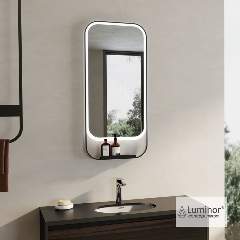 LUMINOR LOFT ΦΩΤΙZΟΜΕΝΟΣ ΚΑΘΡΕΠΤΗΣ LED ΠΛΑΙΣΙΟ ΑΝΟΞΕΙΔΩΤΟΥ ΧΑΛΥΒΑ ΜΕ ΕΤΑΖΕΡΑ, BLACK, LOF 45100