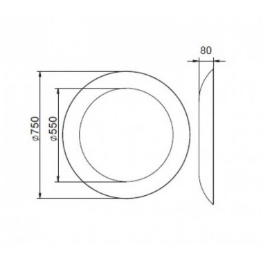 LUMINOR RING 75CM ΦΩΤΙΖΟΜΕΝΟΣ ΚΑΘΡΕΠΤΗΣ LED, INOX BRUSHED, RIN 75