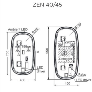 LUMINOR ZEΝΜ 50 MUSIC ΦΩΤΙZΟΜΕΝΟΣ ΚΑΘΡΕΠΤΗΣ LED ΑΠΟ ΠΙΣΩ, 4 ΔΙΑΣΤΑΣΕΙΣ, ZEN