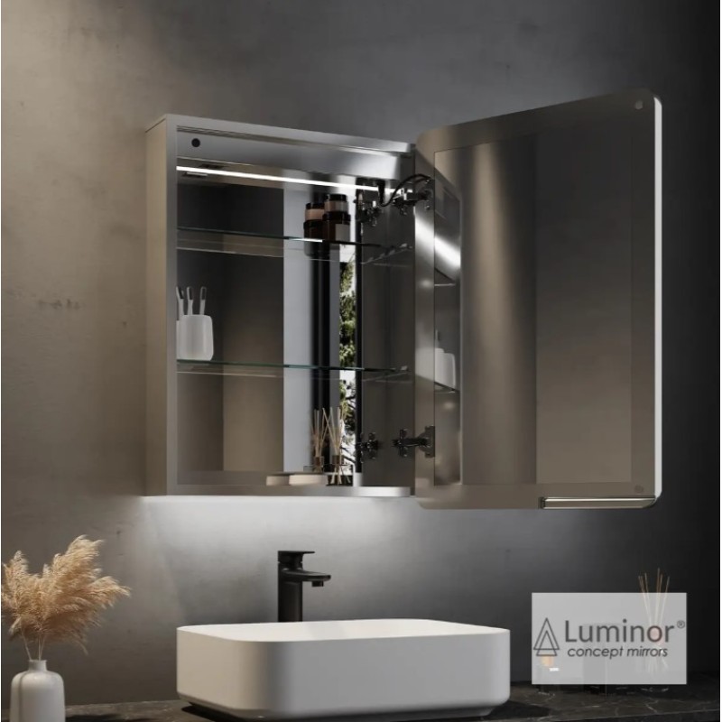 LUMINOR FAROS 50CM ΝΤΟΥΛΑΠΙ ΜΕ ΦΩΤΙΖΟΜΕΝΟ ΚΑΘΡΕΠΤΗ LED ΕΣΩΤΕΡΙΚΑ/ΕΞΩΤΕΡΙΚΑ ΠΛΑΙΣΙΟ ΑΛΟΥΜΙΝΙΟΥ ΚΑΙ ΕΝΣΩΜΑΤΩΜΕΝΗ ΠΡΙΖΑ 230V, 4010