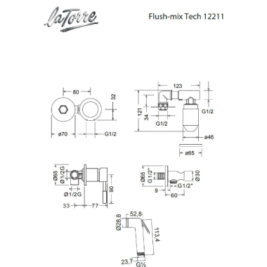  LATORRE NEW TECH FLUSH MIX ΝΤΟΥΖΑΚΙ ΥΓΙΕΙΝΗΣ-ΜΠΙΝΤΕ, WHITE MATT, 12211-300                                
