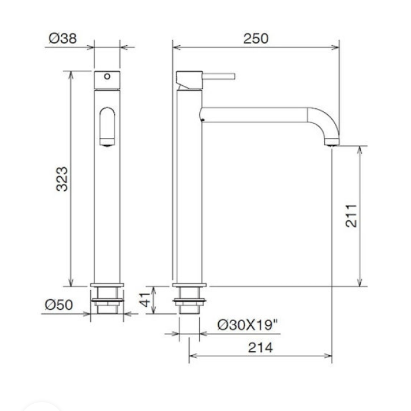 LA TORRE NEW TECH ΨΗΛΗ ΜΠΑΤΑΡΙΑ ΝΙΠΤΗΡΑ ΜΠΑΝΙΟΥ BLACK MATT