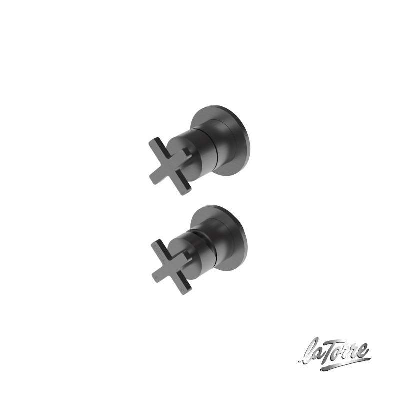 LATORRE ELLE CROSS ΜΠΑΤΑΡΙΑ ΕΝΤΟΙΧΙΣΜΟΥ ΛΟΥΤΡΟΥ 2 ΕΞΟΔΩΝ BLACK BRUSHED, 38316-410