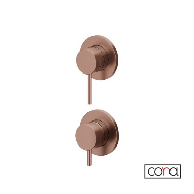 Cora Cosmo 316L Μίκτης Εντοιχισμού 2 Εξόδων, Rose Gold Brushed PVD, 6150-811 + 6151-811