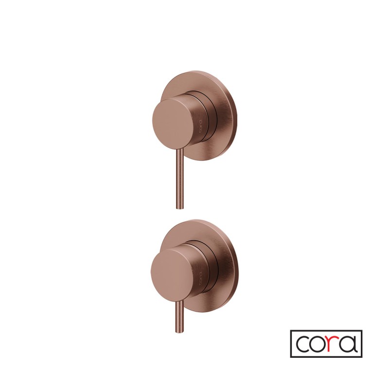 Cora Cosmo 316L Μίκτης Εντοιχισμού 2 Εξόδων, Rose Gold Brushed PVD, 6150-811 + 6151-811