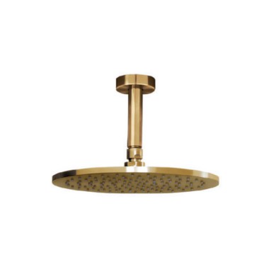 Cora Cosmo 316L, Ανακλινόμενη Κεφαλή Φ25 cm + Μπράτσο Οροφής 10cm, Gold Brushed IN225-211 + IN110-211