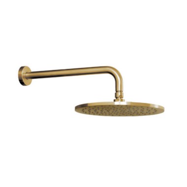 Cora Cosmo 316L, Ανακλινόμενη Κεφαλή Φ25 cm + Mπράτσο Τοίχου 35 cm, Rose Gold Brushed, IN225-211 + IN135-211