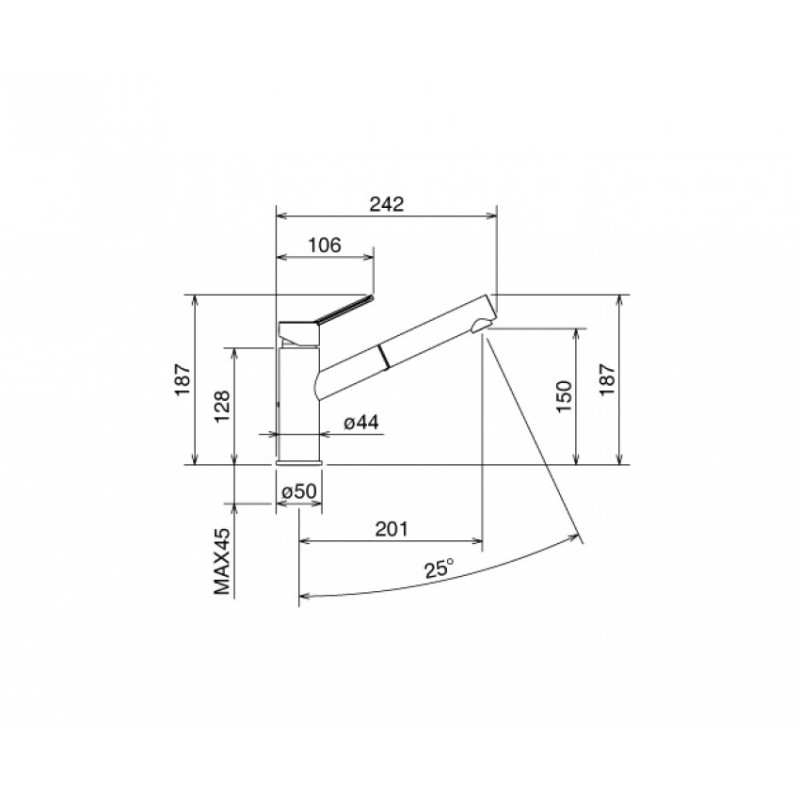 La Torre Tech Newpro Μπαταρία Κουζίνας με Ντους Chrome 42181-100