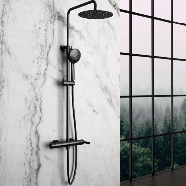 ORABELLA ELEGANCE, ΡΥΘΜΙΖΟΜΕΝΗ ΣΤΗΛΗ ΝΤΟΥΖ 88-118CM 2 ΕΞΟΔΩΝ, BLACK MATT, 10247