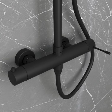 ORABELLA TERRA, ΡΥΘΜΙΖΟΜΕΝΗ ΣΤΗΛΗ ΝΤΟΥΖ 88-118CM 2 ΕΞΟΔΩΝ, BLACK MATT, 10249
