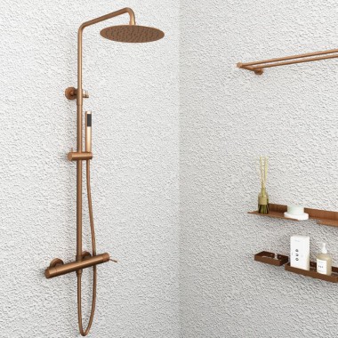 ORABELLA TERRA, ΡΥΘΜΙΖΟΜΕΝΗ ΣΤΗΛΗ ΝΤΟΥΖ 88-118CM, 2 ΕΞΟΔΩΝ, ROSE GOLD, 10256