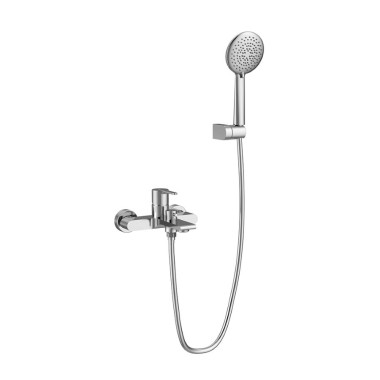 ORABELLA MAREA WALL-MOUNTED BATHROOM FAUCET WITH 2-OUTLET SHOWER PHONE CHROME