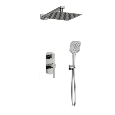 ORABELLA ELEGANCE COLUMN SQUARE, ΣΕΤ ΕΝΤΟΙΧΙΣΜΟΥ ΜΕ ΜΠΑΤΑΡΙΑ ΛΟΥΤΡΟΥ 2 ΕΞΟΔΩΝ, CHROME, 10303