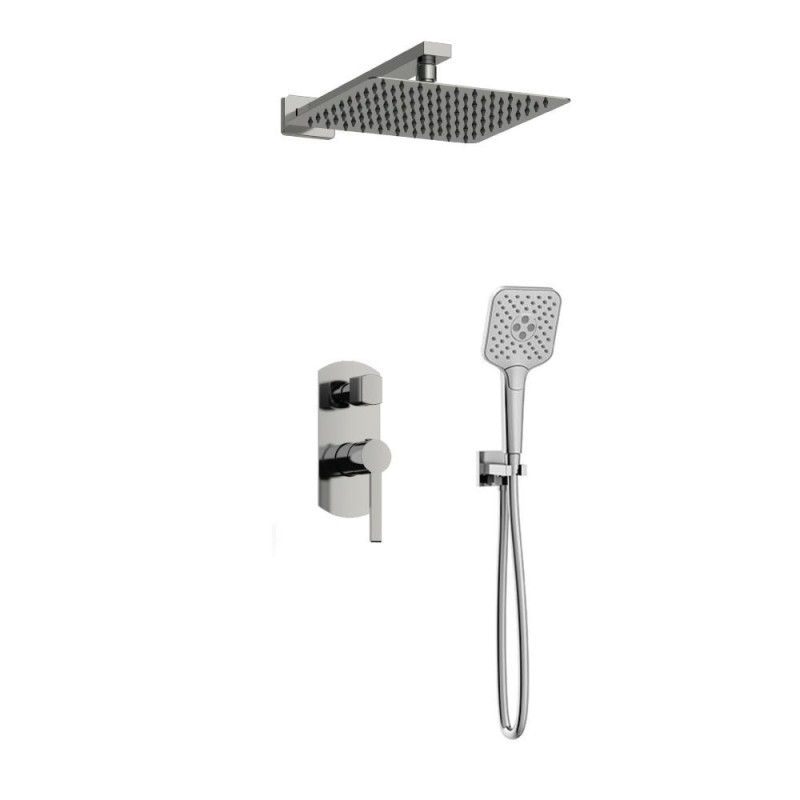 ORABELLA ELEGANCE COLUMN SQUARE, ΣΕΤ ΕΝΤΟΙΧΙΣΜΟΥ ΜΕ ΜΠΑΤΑΡΙΑ ΛΟΥΤΡΟΥ 2 ΕΞΟΔΩΝ, CHROME, 10303