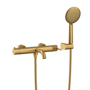 ORABELLA PRECIOSA, ΜΠΑΤΑΡΙΑ ΛΟΥΤΡΟΥ ΜΕ ΤΗΛΕΦΩΝΟ ΣΠΙΡΑΛ, GOLD BRUSHED PVD, 10376