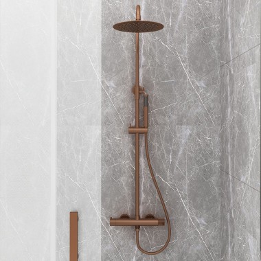 ORABELLA PRECIOSA, ΡΥΘΜΙΖΟΜΕΝΗ ΣΤΗΛΗ ΝΤΟΥΣ 88-118 CM, 2 ΕΞΟΔΩΝ, ROSE GOLD BRUSHED, 10390