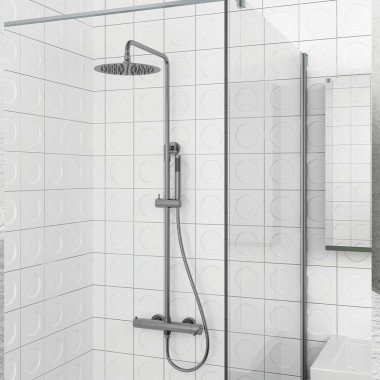 ORABELLA MAREA ΡΥΘΜΙΖΟΜΕΝΗ ΣΤΗΛΗ ΝΤΟΥΣ 88-118CM 2 ΕΞΟΔΩΝ, GUN METAL LIGHT, 10425