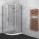 Orabella Door Square/Asymmetrical, Καμπίνα Τετράγωνη/Ασύμμετρη με 2 Ανοιγόμενα Μέρη, Ύψος: 180 cm, 80x80 (78-79.2) cm, Chrome, 30134