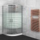 Orabella Door Square/Asymmetrical, Καμπίνα Τετράγωνη/Ασύμμετρη με 2 Ανοιγόμενα Μέρη, Ύψος: 180 cm, με Σεριγραφία, 90x90 (88-89.2) cm, Chrome, 30135 