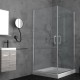 Orabella Door Square/Asymmetrical, Καμπίνα Τετράγωνη/Ασύμμετρη με 2 Ανοιγόμενα Μέρη, Ύψος: 190 cm, 70x70 (67-69.5/67-69.5) cm, Chrome, 30145