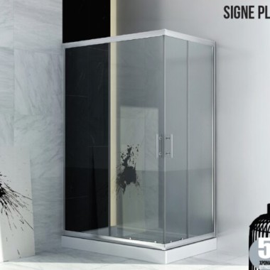 Orabella Signe Plus Fabric, Καμπίνα (Αντιστρέψιμη) Ασύμμετρη, Γωνιακής Εισόδου με 2 Σταθερά και 2 Συρόμενα Μ΄ερη, 70x100 (68-69.5/98-99.2) / 46 cm (άνοιγμα πόρτας), 30233