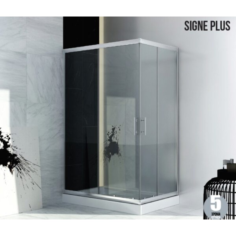 Orabella Signe Plus Fabric, Καμπίνα (Αντιστρέψιμη) Ασύμμετρη, Γωνιακής Εισόδου με 2 Σταθερά και 2 Συρόμενα Μ΄ερη, 70x100 (68-69.5/98-99.2) / 46 cm (άνοιγμα πόρτας), 30233