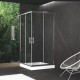 Orabella Signe Angolo Fabric, Καμπίνα Ημικυκλική με 2 Σταθε΄ρα και 2 Συρόμενα μέρη, 80x80 (78-79.2) / 41 cm (άνοιγμα πόρτας), Chrome, 30525