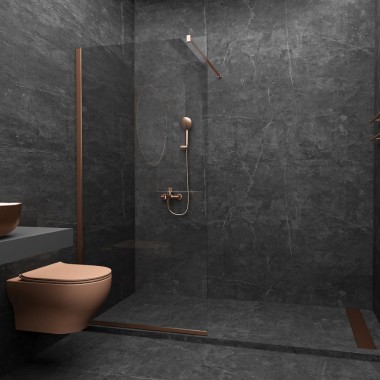 ORABELLA SERENA ROSE GOLD FREE-STANDING SHOWER CABIN WITH 8mm CRYSTAL