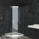 Orabella Vitalia Angolo Easy FIx 200, Καμπίνα Ημικυκλική, Clean Glass, με 2 Σταθερά και 2 Συρόμενα Μέρη, 80x80 (76.5-79) cm, Chrome, 30573