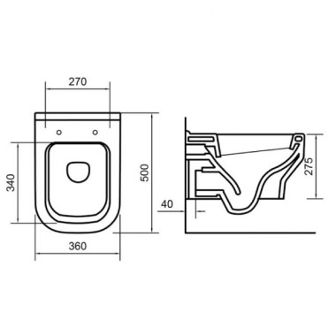ΚΡΕΜΑΣΤΗ ΛΕΚΑΝΗ SYNTHESIS WALL HUNG 36Χ50