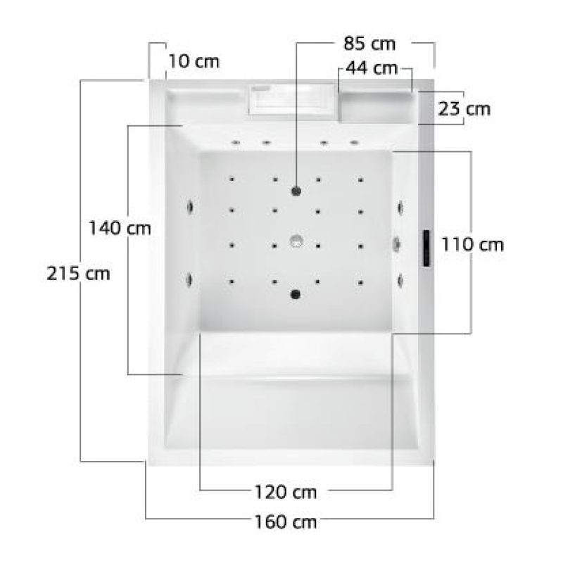 Μπανιέρα ACRILAN QUEEN 215 Χ 160  Minipool