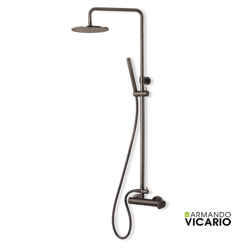 Armando Vicario Slim Μπαταρία Λουτρού 2 Εξόδων Black Brushed 500065-410