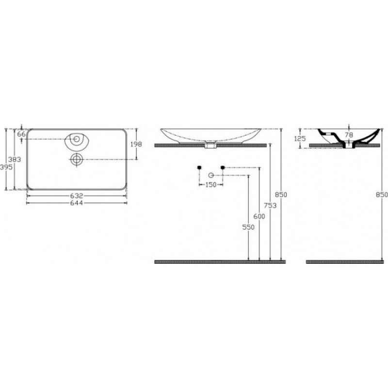 Νιπτήρας Bianco Rio 66,4x39,5 38061-300