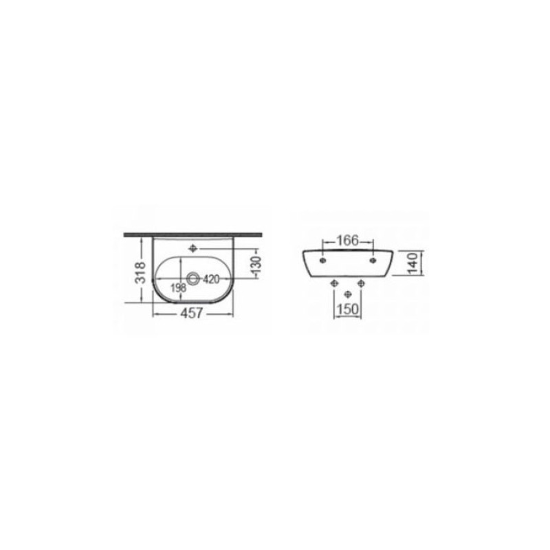 Νιπτήρας Bianco Studio 45X32 39045-300