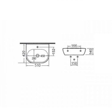 Νιπτήρας Bianco Studio 51X42 39050-300