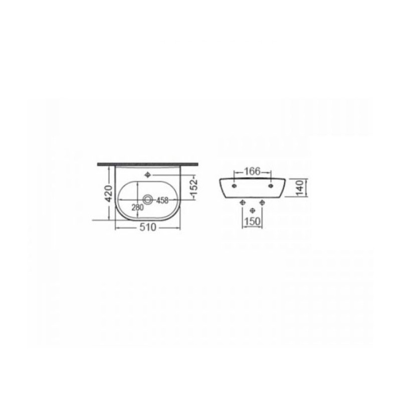 Νιπτήρας Bianco Studio 51X42 39050-300