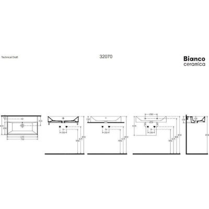 Νιπτήρας Bianco Tetra N 70X42 32070-300