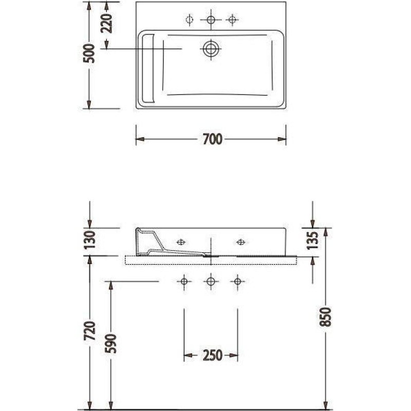 Νιπτήρας Serel Tetra 70X50 2027